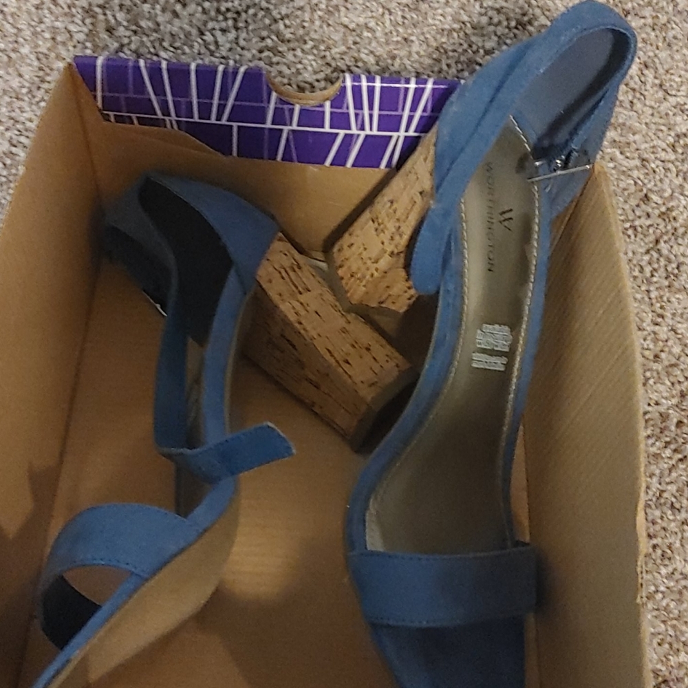 Blue swade heels